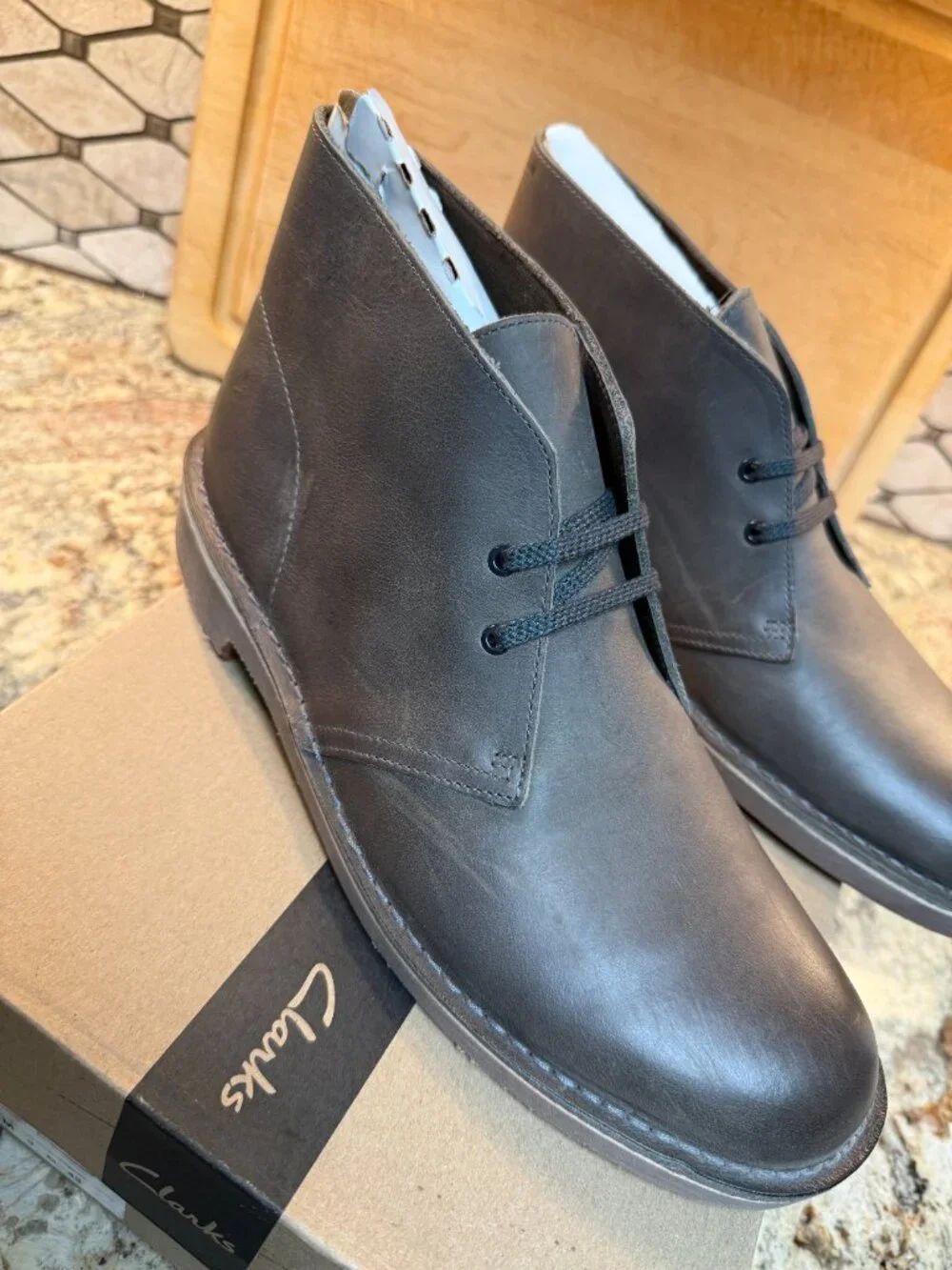 Clark's Mens Buschacre 2 - Brown/Grey Leather/Cuir Gris